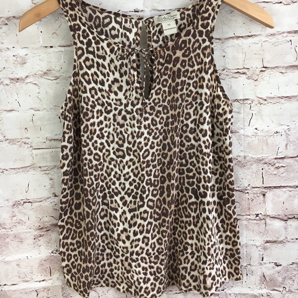 Lucky Brand Sleeveless Top Tank Animal Print XS